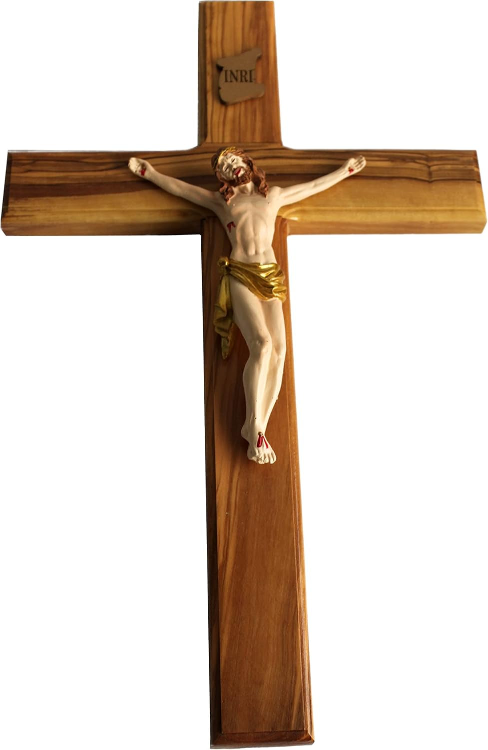 Olive Wood Cross from Bethlehem - Includes Certificate & Prayer Card, 14 Inch Wall Hanging Decor