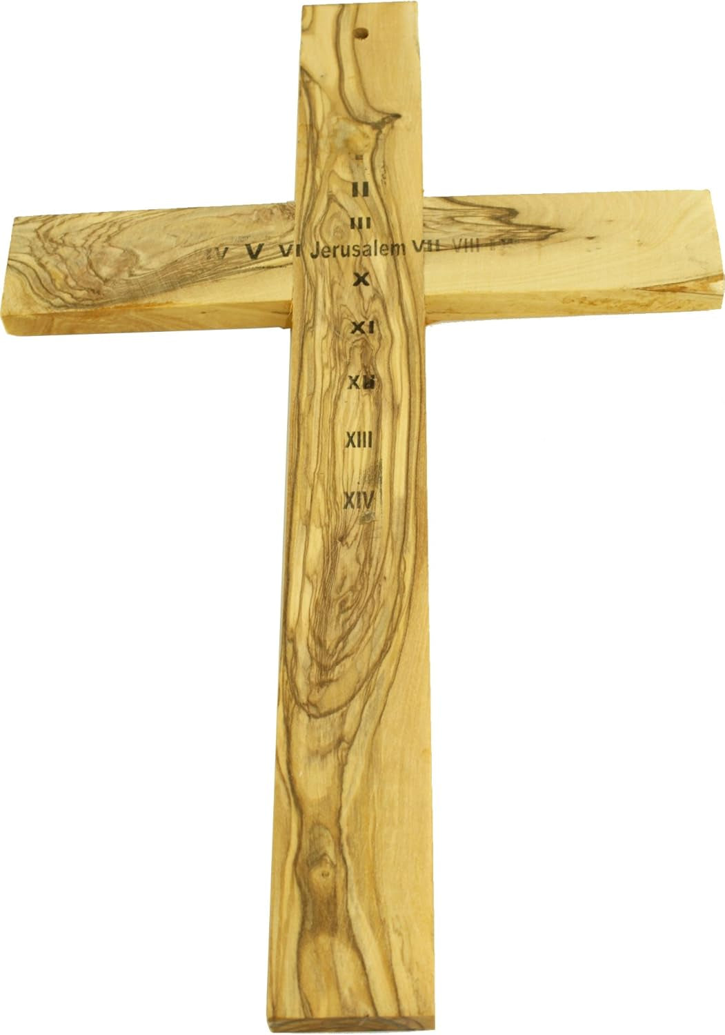 Olive Wood Cross from Bethlehem - Includes Certificate & Prayer Card, 14 Inch Wall Hanging Decor